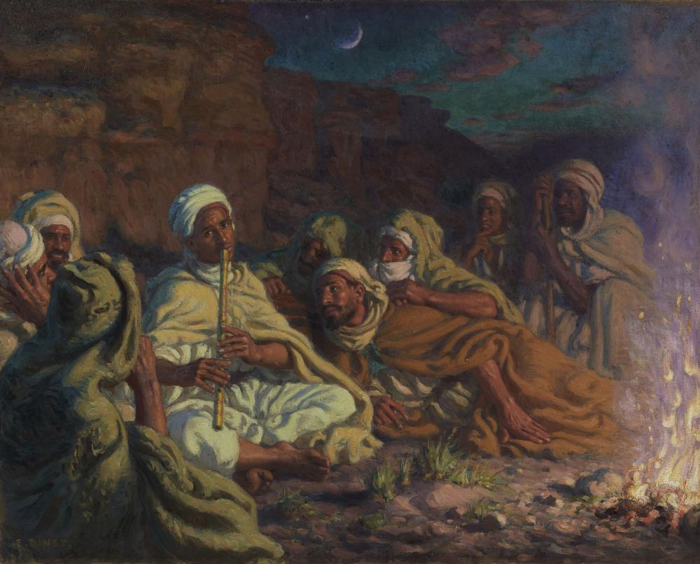 Accampamento attorno a un suonatore di flauto, 1900
